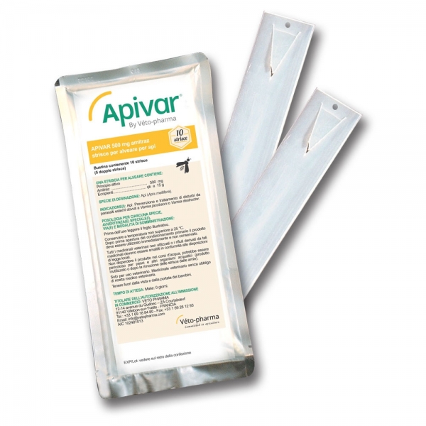 APIVAR - MEDICINALE ANTIVARROA A BASE DI AMITRAZ - BUSTA DA 10 STRISCE