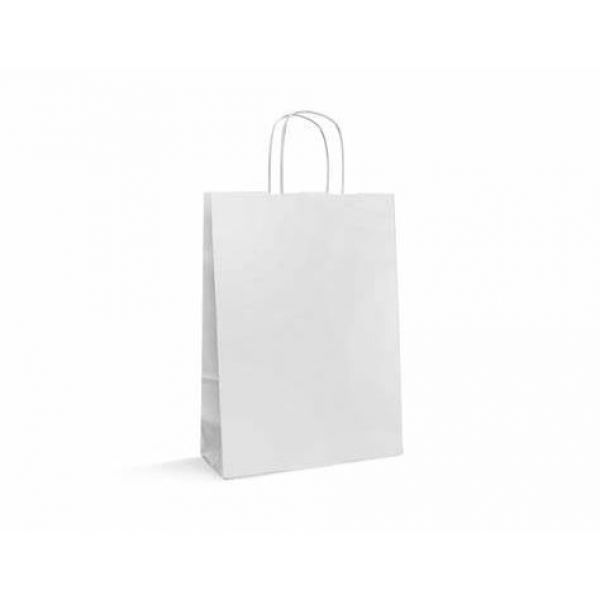 SHOPPER IN CARTA BIANCA DA 100G CON FILO 18x8x h.23,5cm