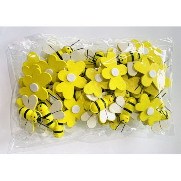 API ADESIVE CON ALI IN LEGNO- (CONFEZIONE DA 50 PZ)