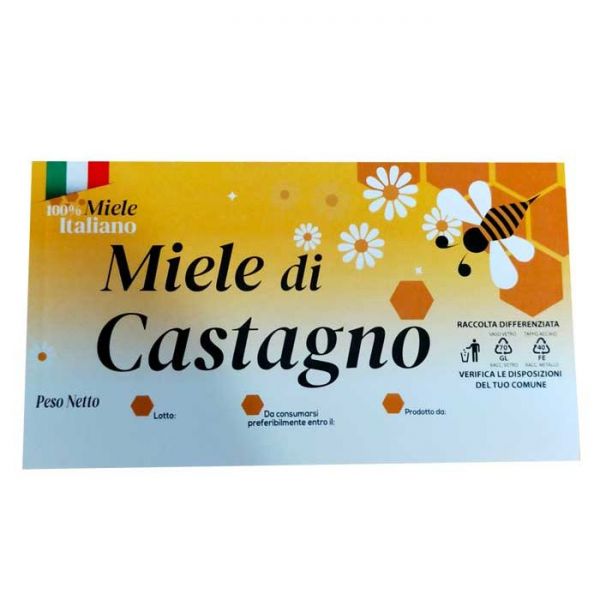 ETICHETTE PER MIELE E SIGILLI DA 50 PEZZI- CASTAGNO