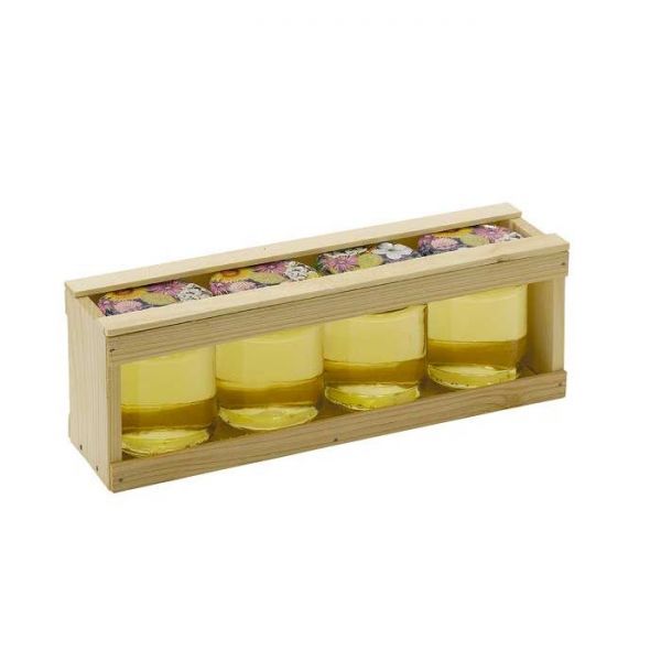 COFANETTO IN LEGNO PER 4 VASETTI DA 212ML
