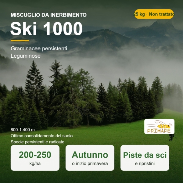 Miscuglio da Inerbimento Ski 1000 – 25 kg – Piste da Sci e Ripr...