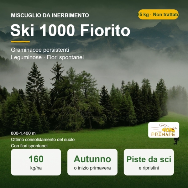 Miscuglio da Inerbimento Ski 1000 Fiorito – 25 kg – Piste da Sc...