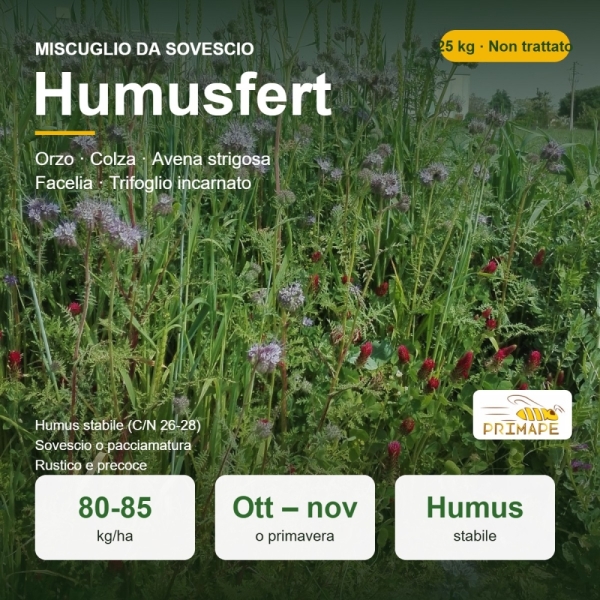 Miscuglio da Sovescio Humusfert – 25 kg – Humus Stabile e Pacci...