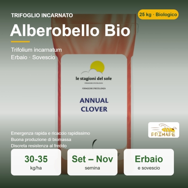 Semi di Trifoglio Incarnato Alberobello Bio – 25 kg – Erbaio e ...