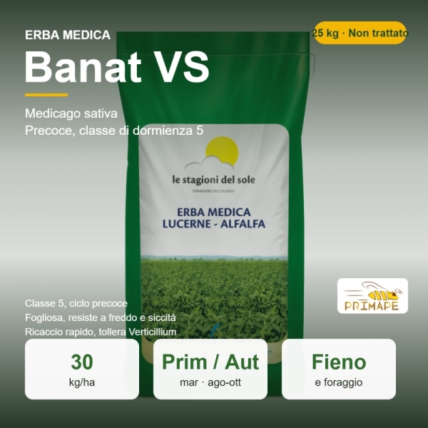Semi di Erba Medica Banat VS – 25 kg – Fieno e Foraggio – Non...