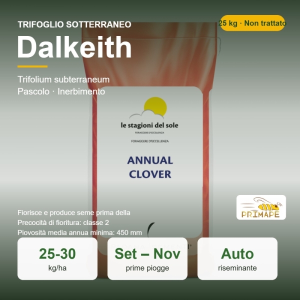 Semi di Trifoglio Sotterraneo Dalkeith – 25 kg – Pascolo e Iner...