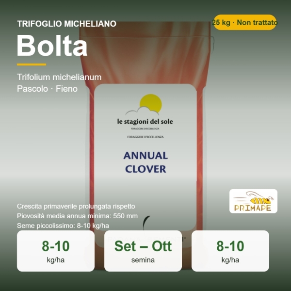 Semi di Trifoglio Micheliano Bolta – 25 kg – Pascolo e Fieno �...