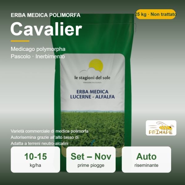 Semi di Erba Medica Polimorfa Cavalier – 25 kg – Pascolo Autori...