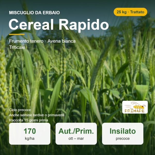 Miscuglio da Erbaio Cereal Rapido – 25 kg – Insilato – Trattato