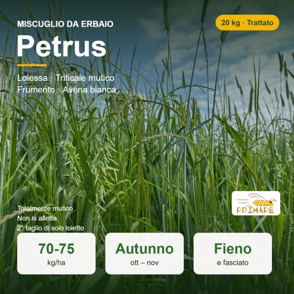 Miscuglio da Erbaio Petrus – 20 kg – Fieno e Fieno Fasciato –...