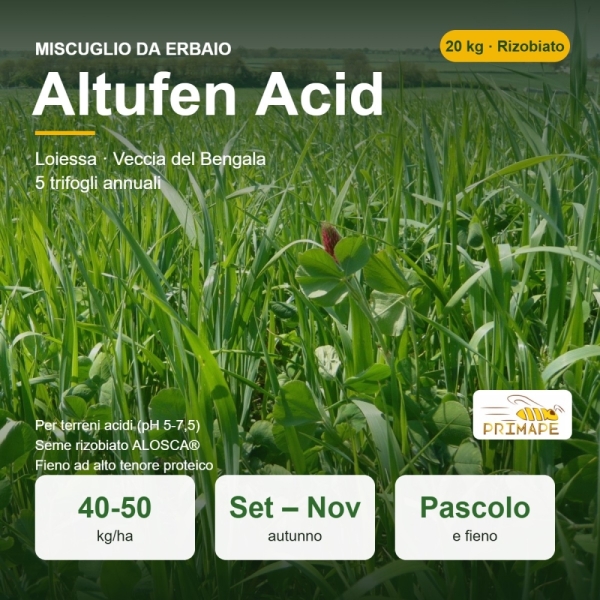 Miscuglio da Erbaio Altufen Acid Rizobiato – 20 kg – Pascolo In...
