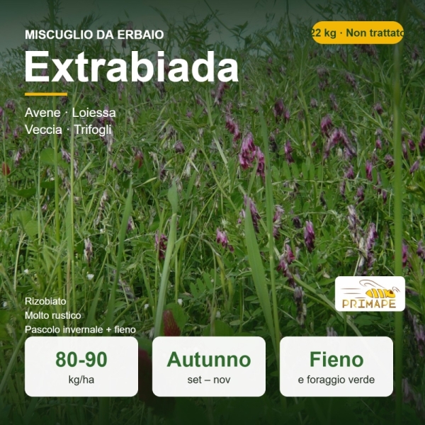 Miscuglio da Erbaio Extrabiada Rizobiato – 22 kg – Fieno e Fora...