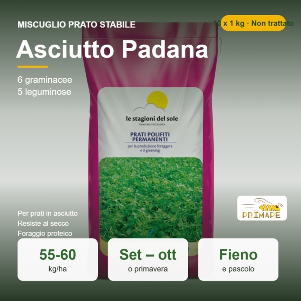 Miscuglio da Prato Stabile Asciutto Padana – 10 x 1 kg – Fieno ...