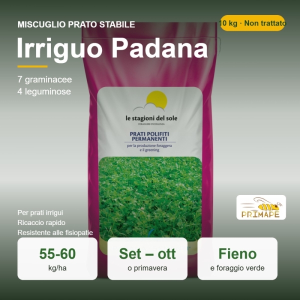 MISCUGLIO IRRIGUO PADANA 10 KG - PER FIENO E FORAGGIO VERDE