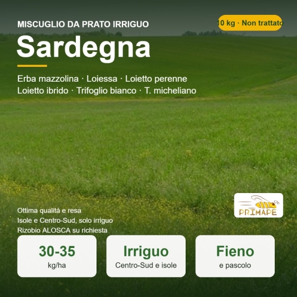 Miscuglio da Prato Irriguo Sardegna – 10 kg – Fieno e Pascolo �...