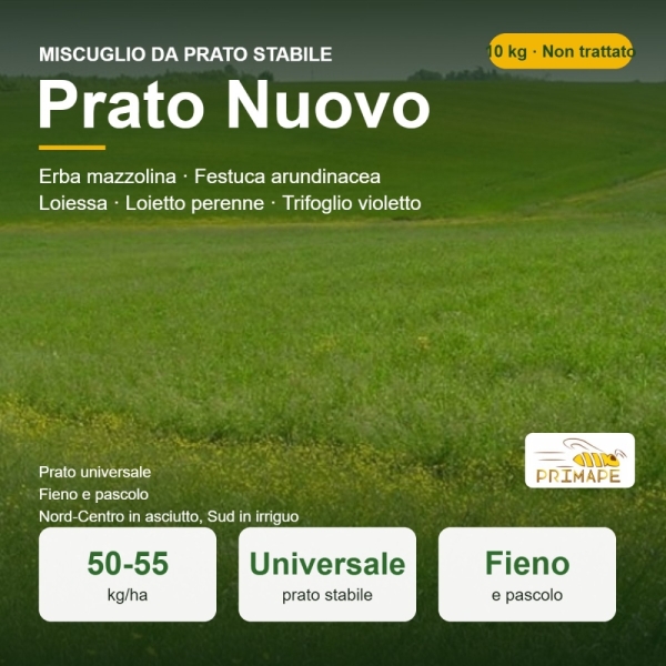 Miscuglio da Prato Stabile Prato Nuovo – 10 kg – Fieno e Pascol...