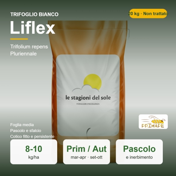 Semi di Trifoglio Bianco Liflex – 20 kg – Pascolo e Inerbimento...