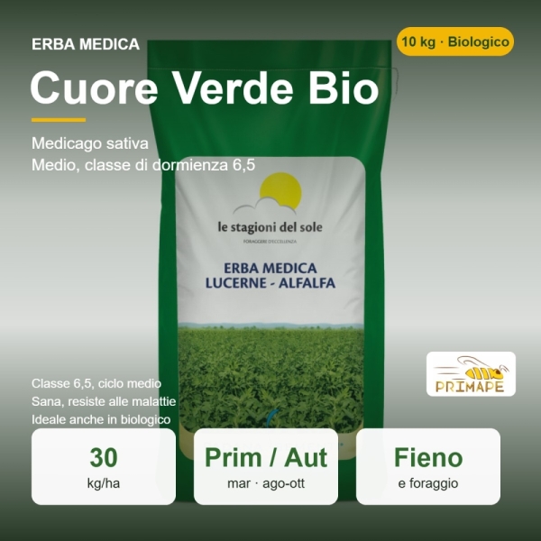 Semi di Erba Medica Cuore Verde Bio – 10 kg – Fieno e Foraggio