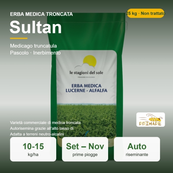 Semi di Erba Medica Troncata Sultan – 25 kg – Pascolo Autorisem...